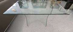 Modern Glass Table, Contents NOT Included Bidder Responsible For Proper Removal, Thursday Pick Up ONLY