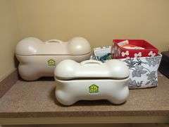 Pet Zone Bone Shaped Storage Containers, Qty 2, Storage Baskets And Assorted Pet Items