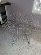 Chrome Frame Diamond Chairs with Cushions, Qty 3