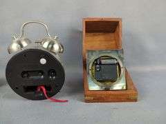 Variety of Alarm Clocks Including 'Dynamite' Clock and Wood Cased Clock