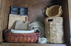Decorative Woven Baskets, Qty 8