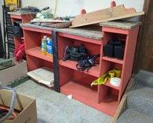 Painted Wood Storage Shelves