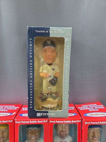 Collectible Series Genuine Hand Painted Bobble Head Dolls, Qty 9, See Description For Names, And Roger Clemens 'Legends Of The Diamond' Limited Edition Bobblehead By Forever Collectibles With Holographic Sticker From MLB