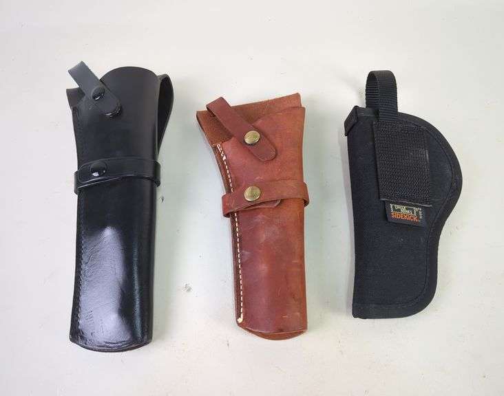 Brauer Bros Leather Holsters, Sizes 7 1/2 And 5 1/2, And Uncle Mike's Sidekick, Size 2 image