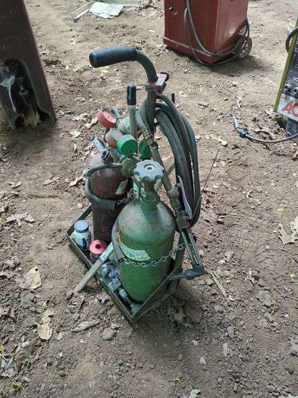 Portable Welding Cart with Tanks and Torch