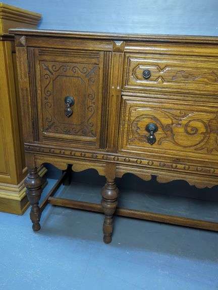 Ornate Carved Wood Buffet Server