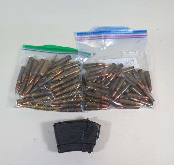 CBC 7.62 Ammo, Approx Qty 33, Wolf 7.62x39 Ammo, Approx Qty 42 Rds, And 7.62x39 Metal Mag, Local Pickup Only image