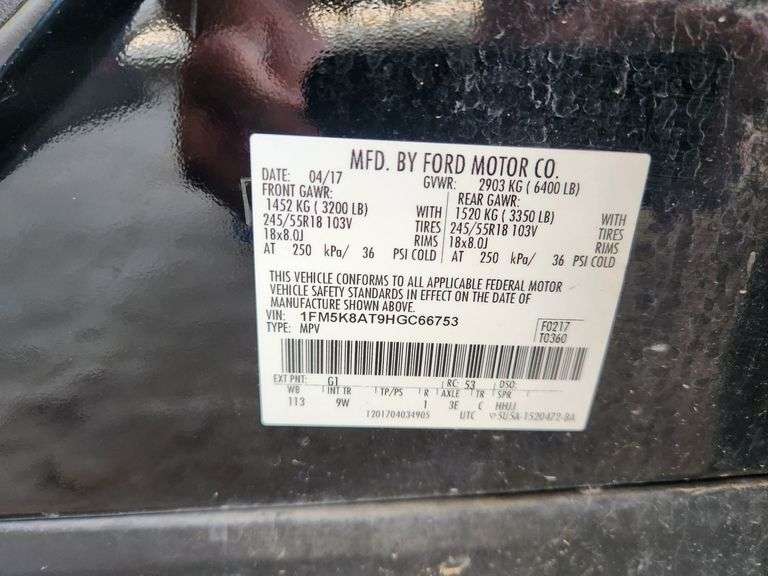 2017 Ford Explorer Sport Utility Vehicle, Odometer Reads 137,070 Miles, VIN# 1FM5K8AT9HGC66753, Engine Light On, Rough Transmission Shift, Kansas Title, See Details For Video