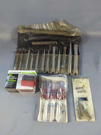 Central Forge Chisels, Great Neck Chisels, Easy Outs, and Pittsburgh Stamp Set
