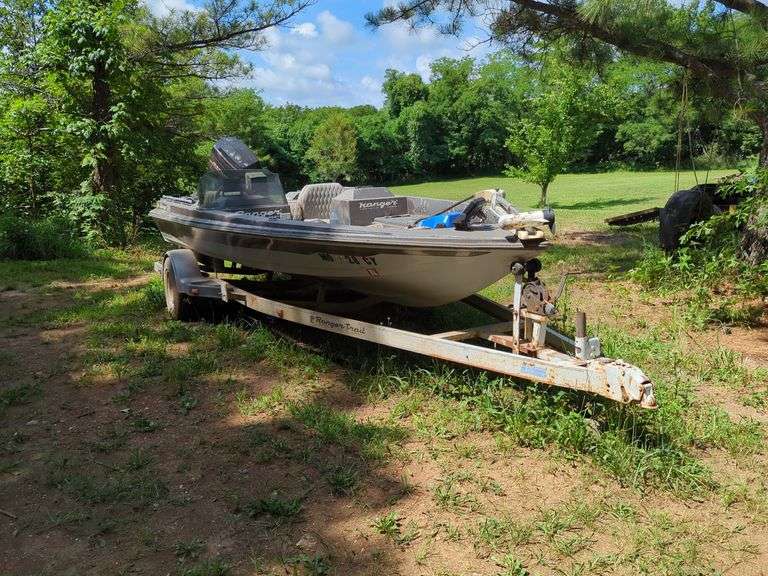 Ranger Bass Boat With Mercury Outboard, Includes Eagle Fish ID Depth Finder And Trailer, Unknown Working Order, No Title image