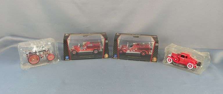 Lucky Die Cast 1/43 Scale Fire Engine Model Trucks - Lot of 4