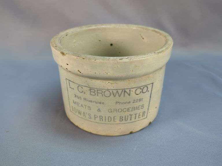 L.C. Brown Co. "Iowa's Pride Butter" Stoneware Crock