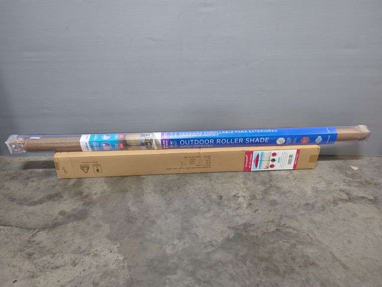 Coolaroo Outdoor Roller Shade And Sunnyglade 9ft LED Umbrella