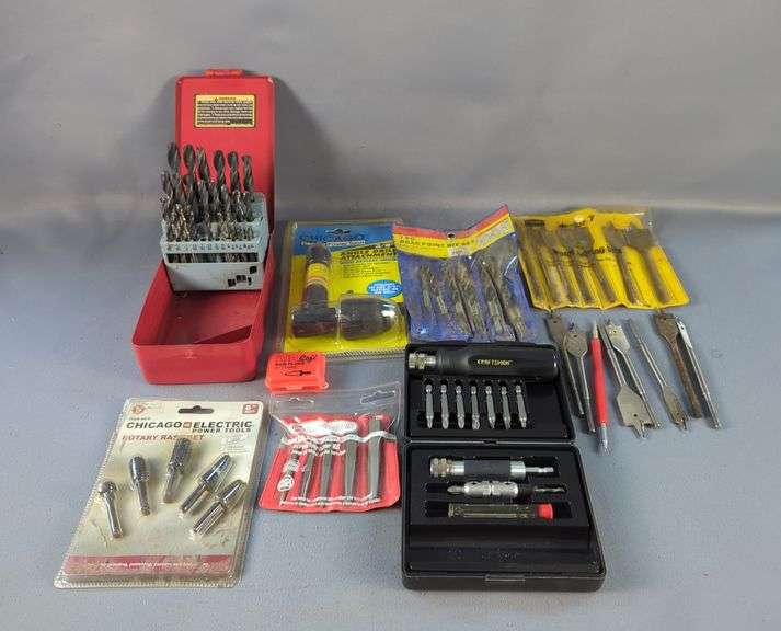 Variety of Drill Bits, Rotary Rasps, and Screw Extractors