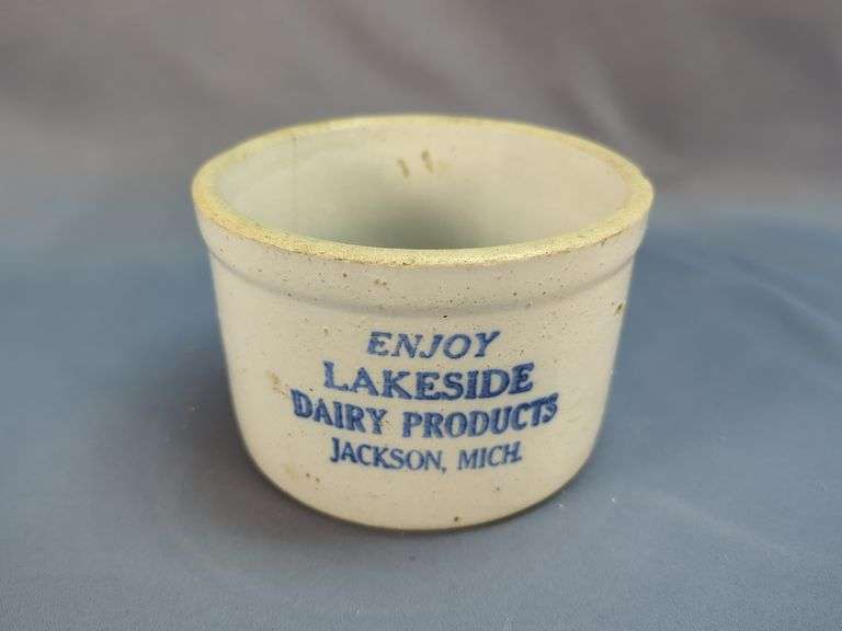 Lakeside Dairy Products Jackson, MI Stoneware Crock