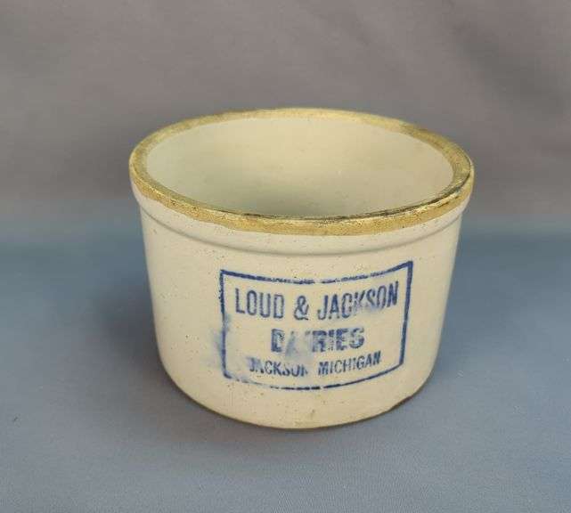 Loud & Jackson Dairies Stoneware Crock - Jackson, Michigan