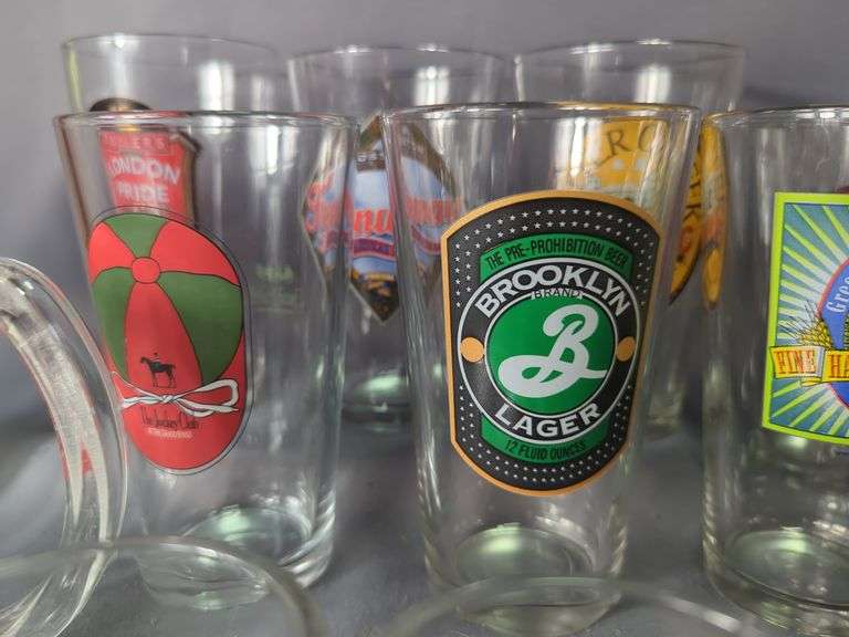Beer Glasses, Mugs, And Shot Glass Assortment, Qty 18