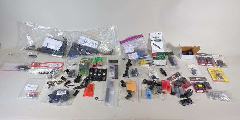 Scope Rings. Chokes, Seal Rings, Buttstocks, Trigger Assemblies And More Firearm Parts, Contents Of Flat image