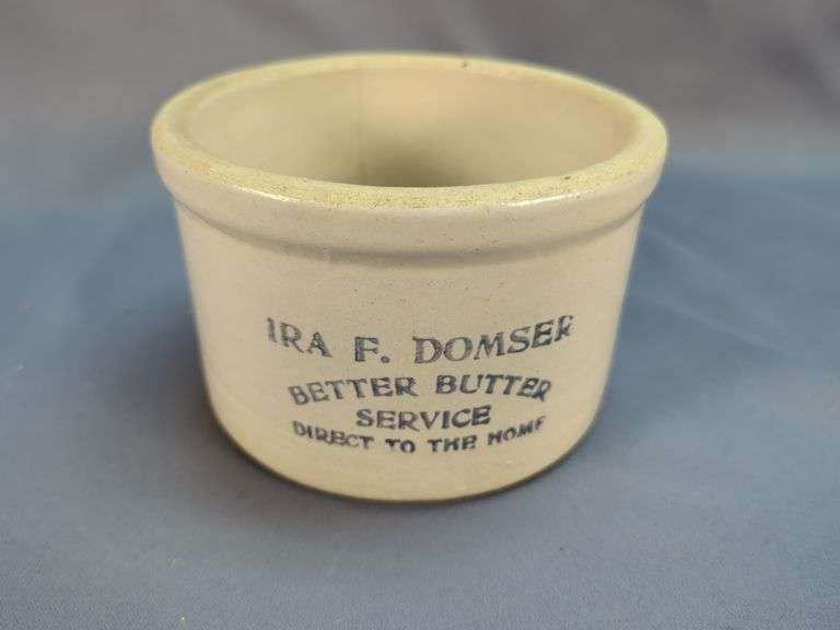 Ira F. Domser Better Butter Service Stoneware Crock
