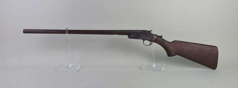 Harrington & Richardson 12 ga Top Break Shotgun SN# 117286, Full Choke, 25" Bbl , Name Carved In Butt Stock, No Foregrip, No Butt Plate image