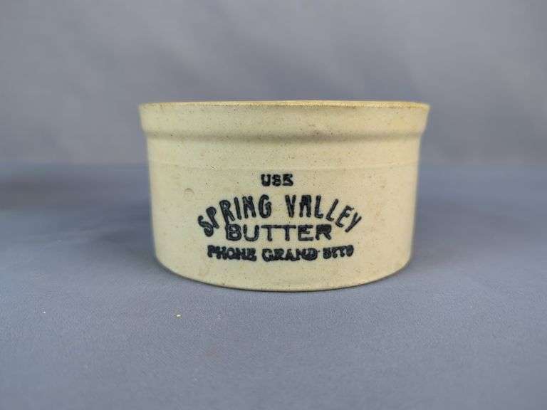 Set of Three Stoneware Butter and Cottage Cheese Crocks