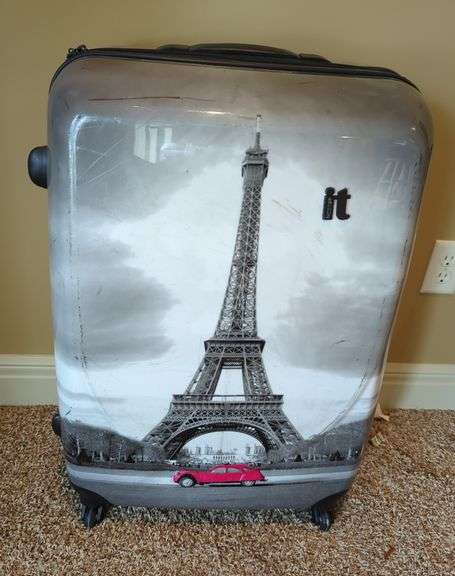 IT Paris Print Rolling Hard Sides Suitcase