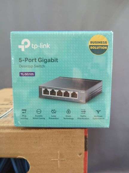 TP-Link Gigabit Switch, CAT6 Cable, Surge Protector, Greenworks Battery