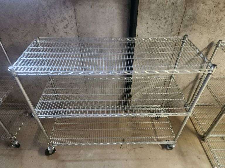 Trinity 2-Shelf Wire Rack With Wheels, Approx 48" W X 41" H X 18" D (Including Wheels)