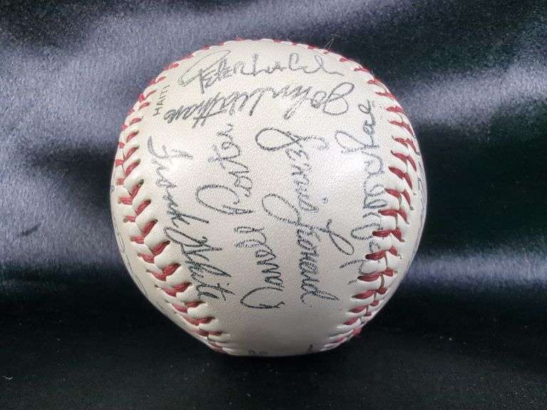 Stamped Multiple Signatures Baseball
