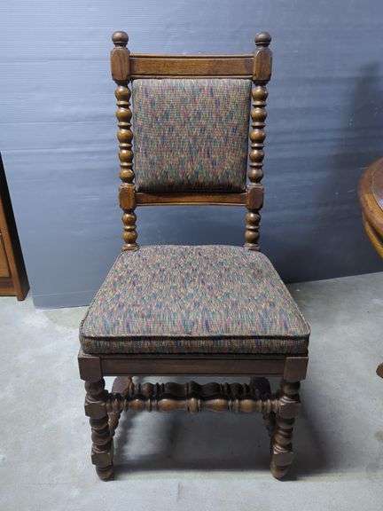 Turned Wood Dining Table with Matching Chairs