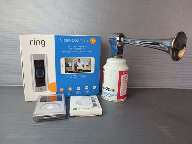 Ring Doorbell Pro, Apple Smart Tag, Air Power-Mate Horn & iPod 80GB