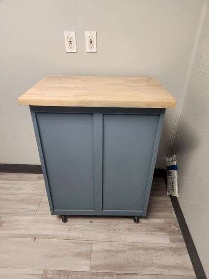 Rolling Island Cabinet, 28" W X 19" D X 36" H