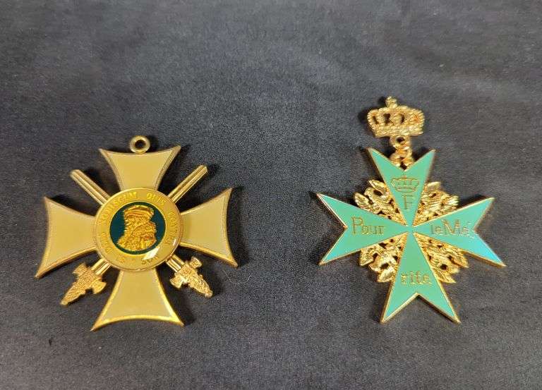 German Military Award Replicas Including The Blue Max And The Order Of Philip The Magnanimous Medals