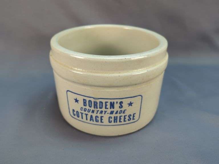 Borden's Country-Made Cottage Cheese Stoneware Crock