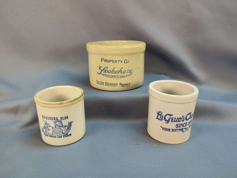 Collection of Advertising Crock Butter Jars