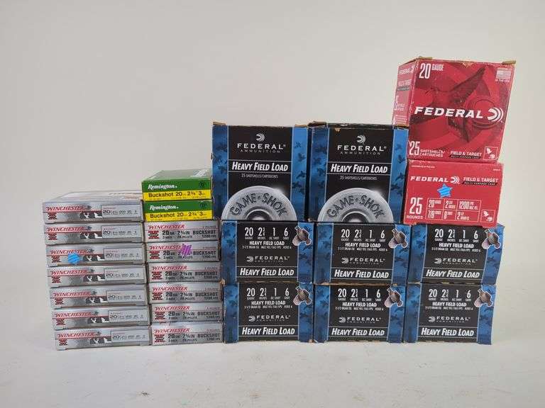 Federal, Winchester, And Remington 20 ga Ammo, Approx 325 Rds, Local Pickup Only image