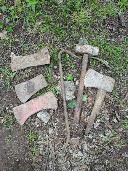 Axe Heads, Hammer, and Hook Tool