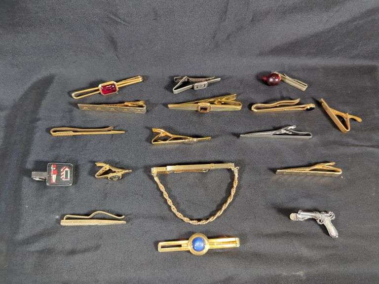 Men's Tie Clip/bar Collection, Qty 17