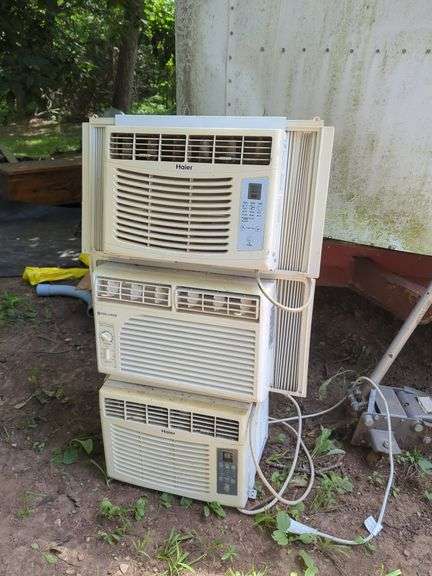 Haier & Cool Living Window Air Conditioners, Qty 2 And Cool Living AC Unit, All Power On