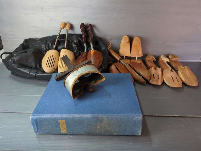 Wooden Shoe Stretchers,1938 Fortune Magazine with Stereoscope And Leather Duffle Bag