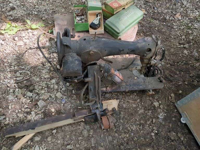 Antique Singer Sewing Machine with Attachments