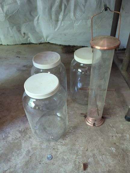 Gallon Glass Jars and a Woodlink Bird Feeder