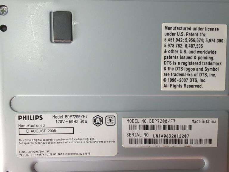 Panasonic Blu-Ray Disc Player, Philips Blu-Ray Disc Player, And Sony Digital Audio/Video Control Center