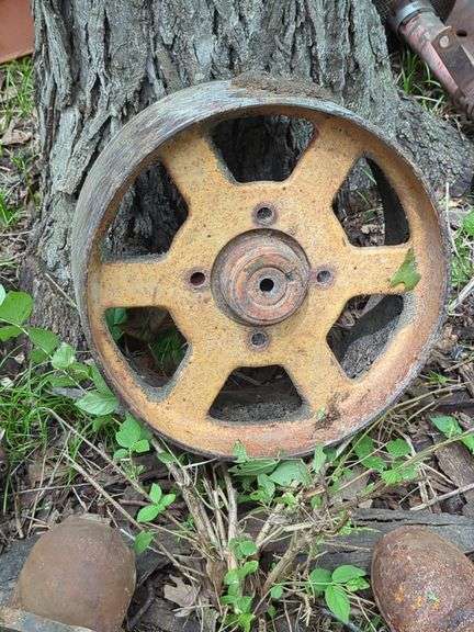 Large Industrial Metal Wheel with Hub