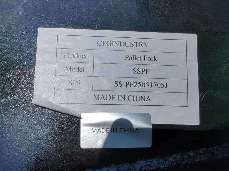 2025 CFG Model SS-PF Skid Steer Forklift Attachment With Forks - Unused