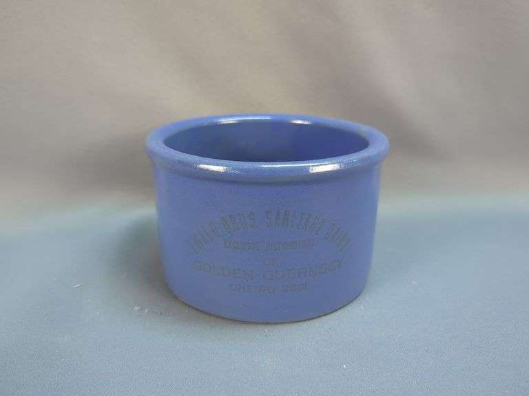 Emola Bros Sanitary Dairy Golden Guernsey Stoneware Crock