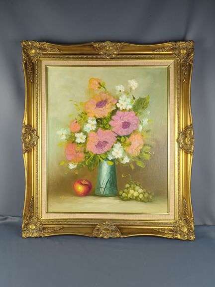 Robert Lot Floral Still Life Oil Painting