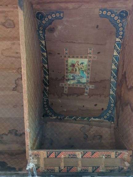 Vintage Metal Bound Steamer Trunk