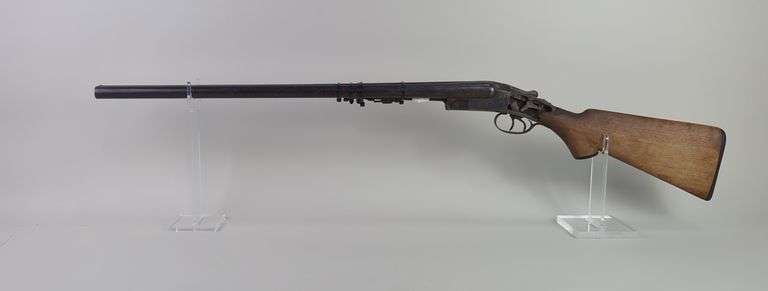 Hopkins & Allen 12 ga Side By Side Shotgun SN# Not Found, 26" Bbl, No Foregrip, Butt Stock Damaged, Butt Plate Missing One Screw, Barrels Are Banded Together image