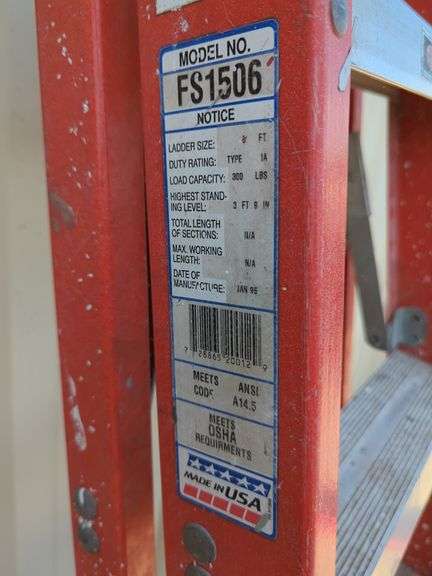 Louisville 8ft Ladder And Louisville 6ft Ladder, Model FS1506